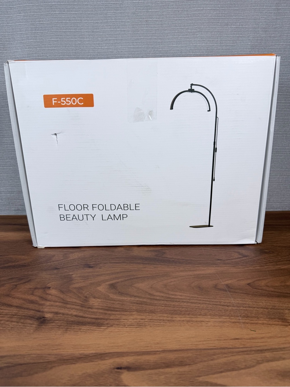 F-550C Floor Foldable Beauty Lamp - White with Black Accent